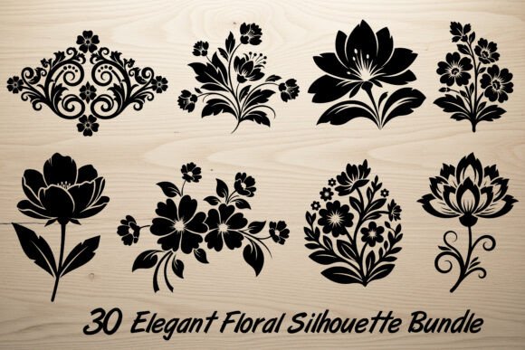 30 Elegant Floral Silhouette Bundle Review