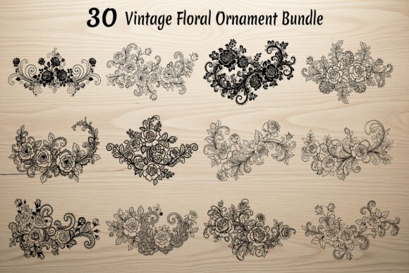 30 Vintage Floral Ornament Bundle Review