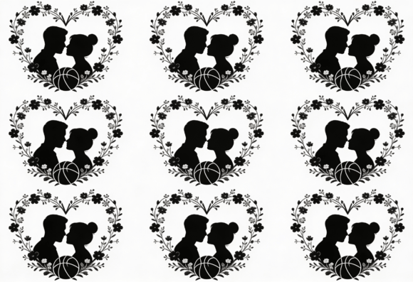 Couple Silhouette Heart Floral Review