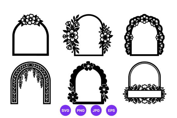 Floral Border Frames Black White Review