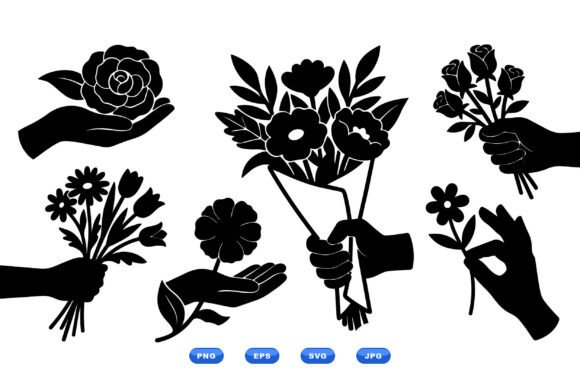 Floral Hands Silhouette Clipart Review