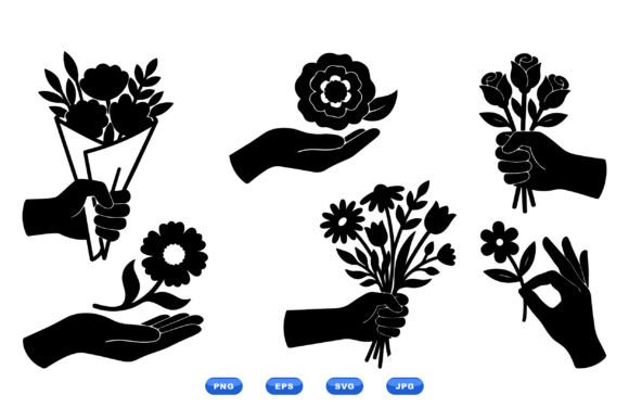 Hand Holding Floral Silhouettes Review