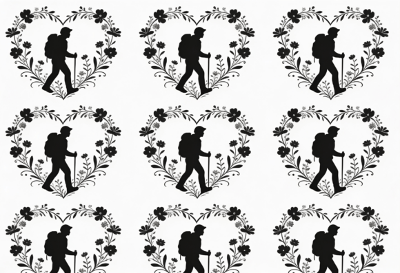 Hiking Heart Silhouette Floral Design Review