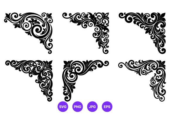 Ornamental Black Floral Corner Vector Review