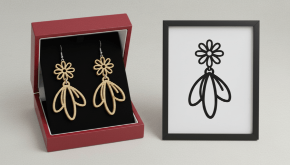 Simple Floral Drop Earring Laser Cut Review