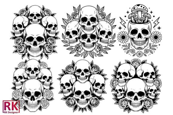 Skull with Flowers Svg Vector Bundle Review